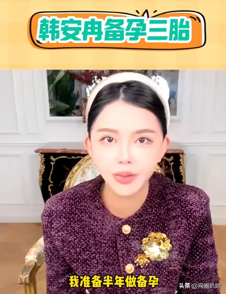 图3：韩安冉宣布备孕第三胎，直言不是儿子就打掉，爱女儿只是说说而已