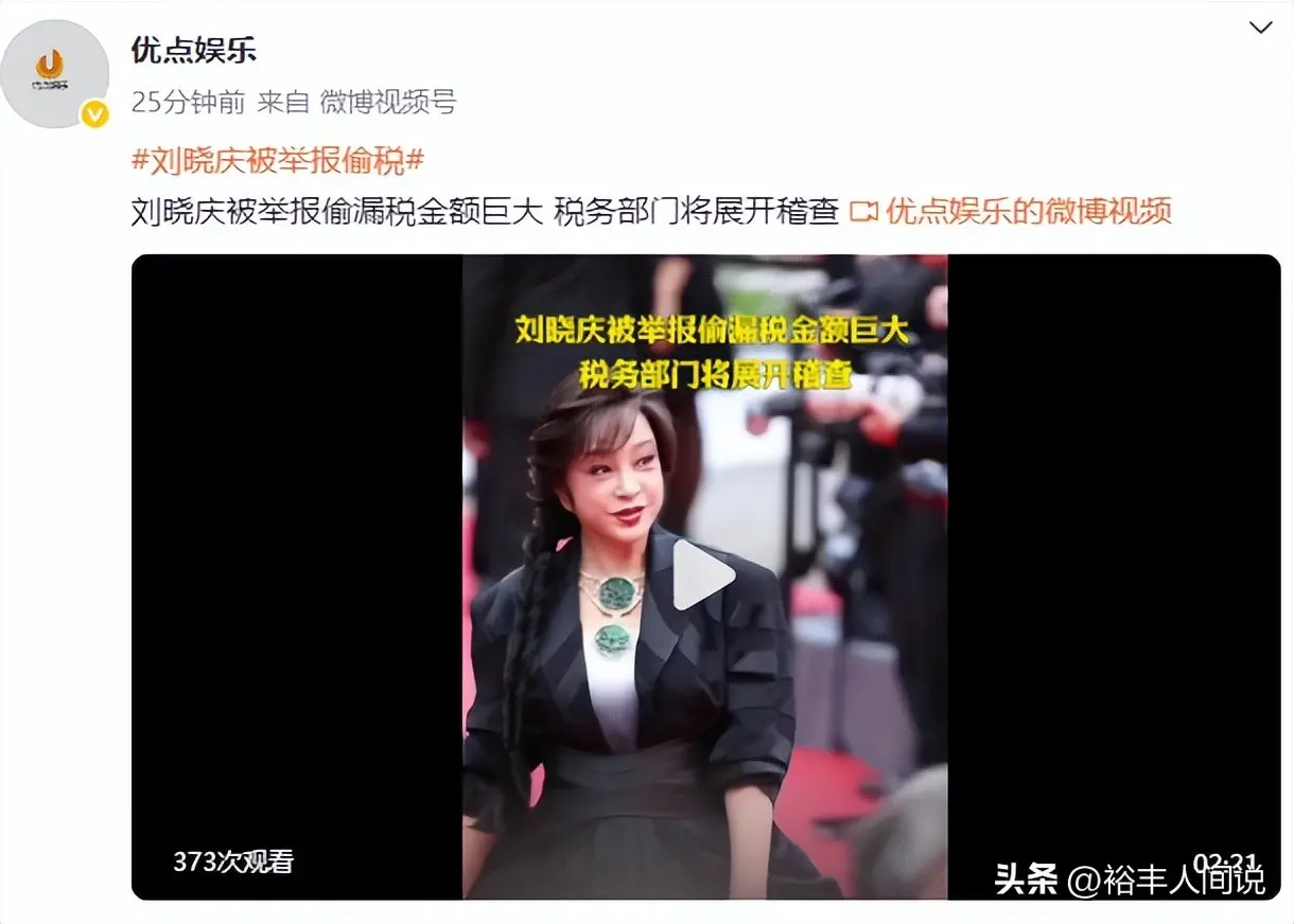 图1：刘晓庆遭实名举报偷税漏税，具体细节曝光，税务部门介入